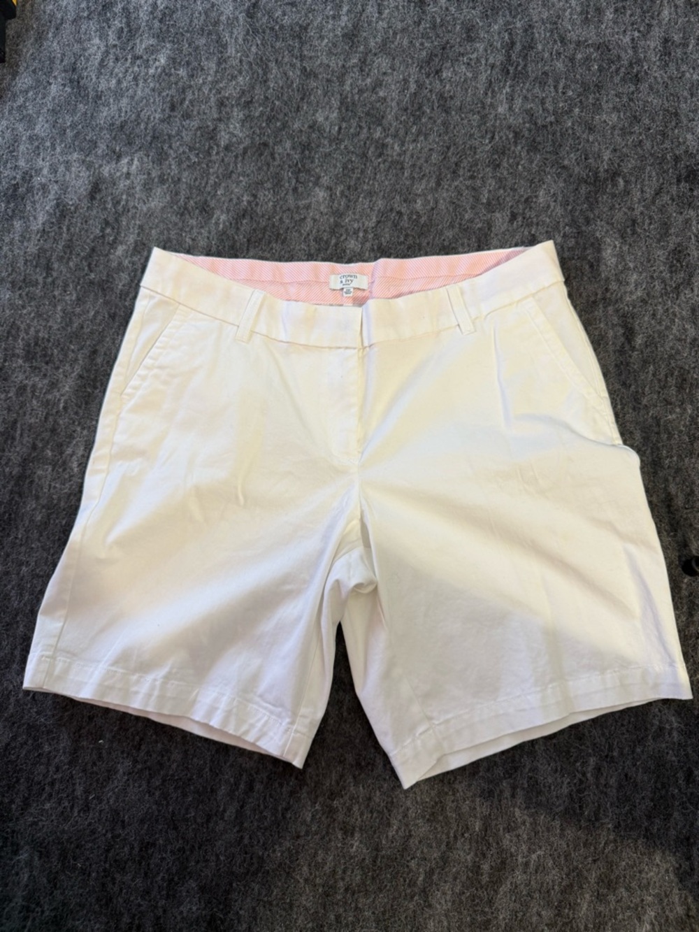 Women's White Cotton Chino Bermuda Shorts 12p